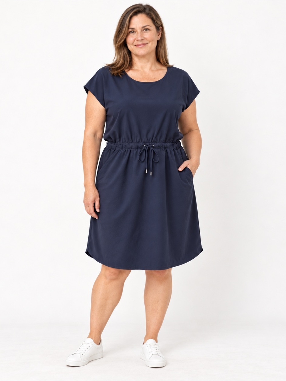 Talbot Dress Drawstring Waist Navy Blue XL Like New